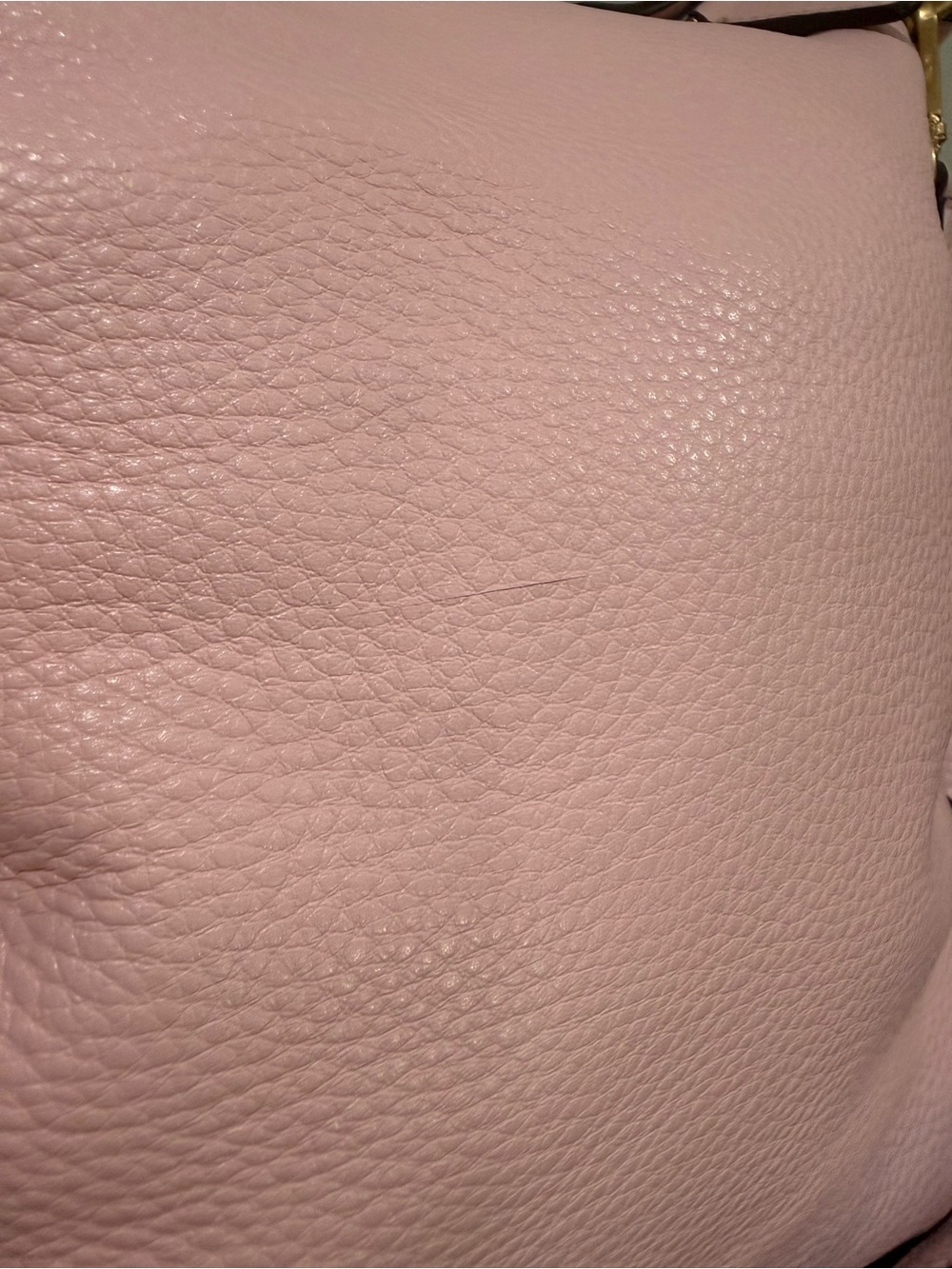 MCM Blush Pink Pebbled Leather Hobo Crossbody Bag Gold Hardware Dust Bag - Picture 16 of 16